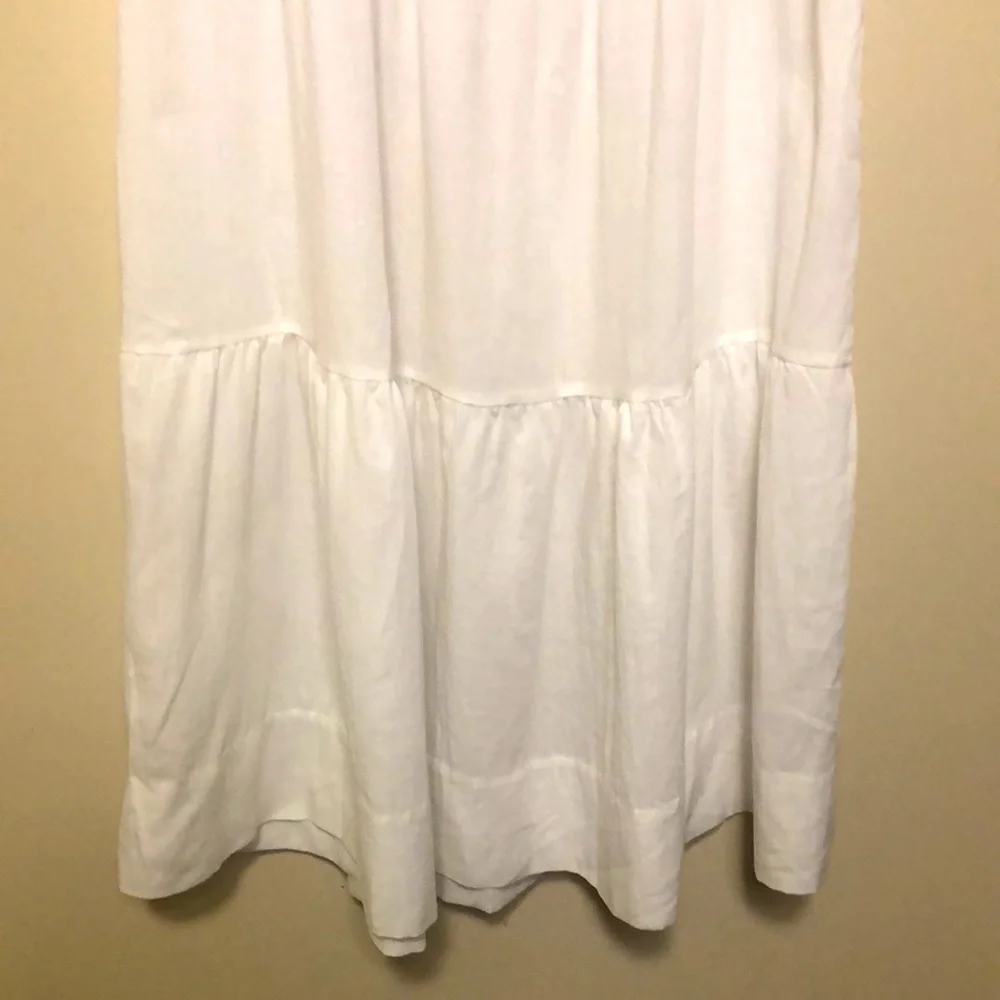 NORACORA white prarie like dress. Size Small. Ribbed at neck. - Picture 6 of 8